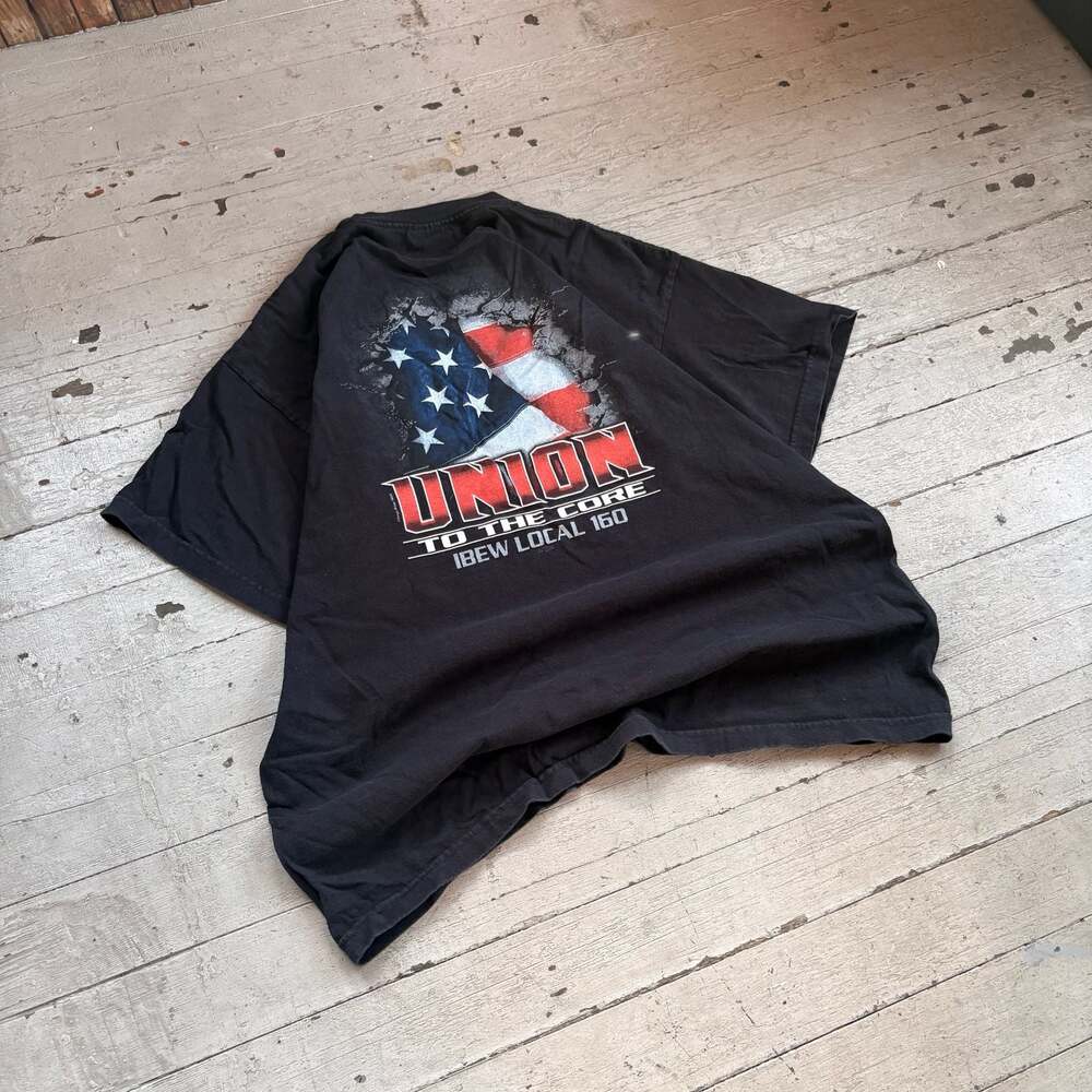 Bayside Heavyweight Union To The Core IBEW Local 160 Pocket T-Shirt